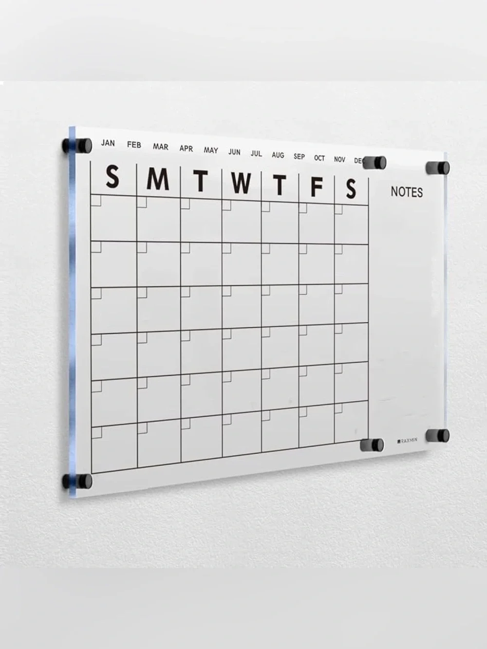 Large Clear Acrylic White Board Dry Erase Wall Calendar/ Planner - Home/Office